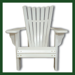 Tall Adirondack Kiaat Wood Chair painted white front view product picture